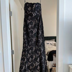 Jovani Mermaid Black Lace Gown Size 10
